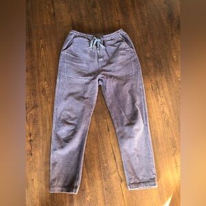 Gray Drawstring Corduroy Pants